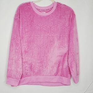 Juicy Couture Sleepwear Pink Top Size L Long Sleeve Soft Spell Out Pullover